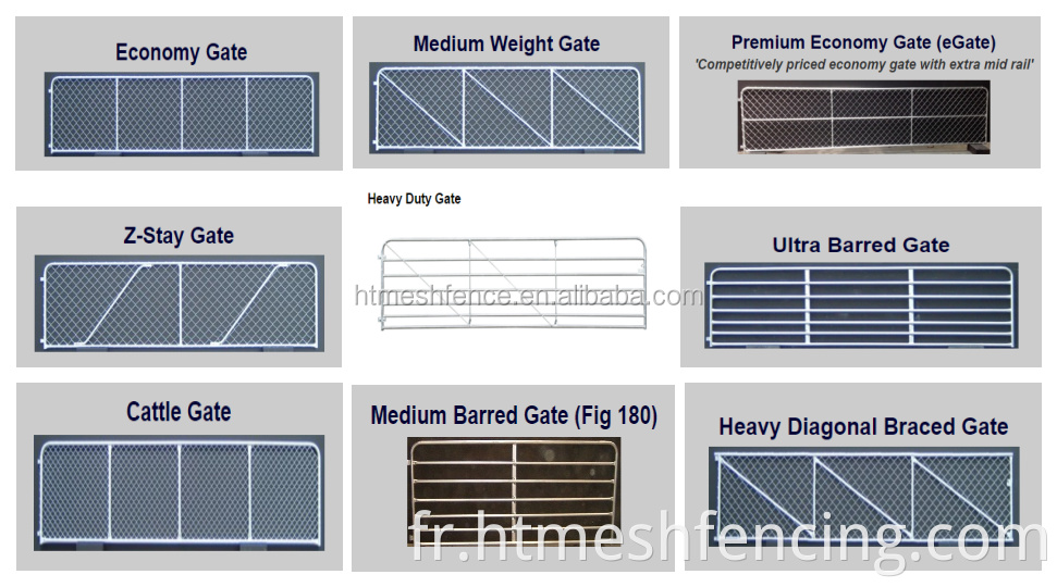 Galvanisé 7 Rail Galvanisé Metal Farm Field Security Gates / 7 Bar Galvanisé Field Gate